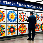 **

A bustling metro station in Barcelona, Spain. Focus on colorful murals and contemporary art installations adorning the station walls. Passengers in professional attire are commuting, showcasing diverse styles of modest clothing. Include signage in Catalan. Perfect anatomy, correct proportions, natural pose, well-formed hands, proper finger count, natural body proportions, professional photography, high quality, safe for work, appropriate content, fully clothed, professional, modest, family-friendly.

**