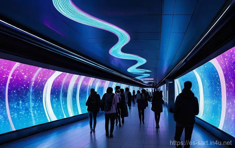 지하철 아트의 시각적 효과 - **Prompt:** A dynamic, wide shot of a bustling Latin American subway station, like Universidad de Ch...