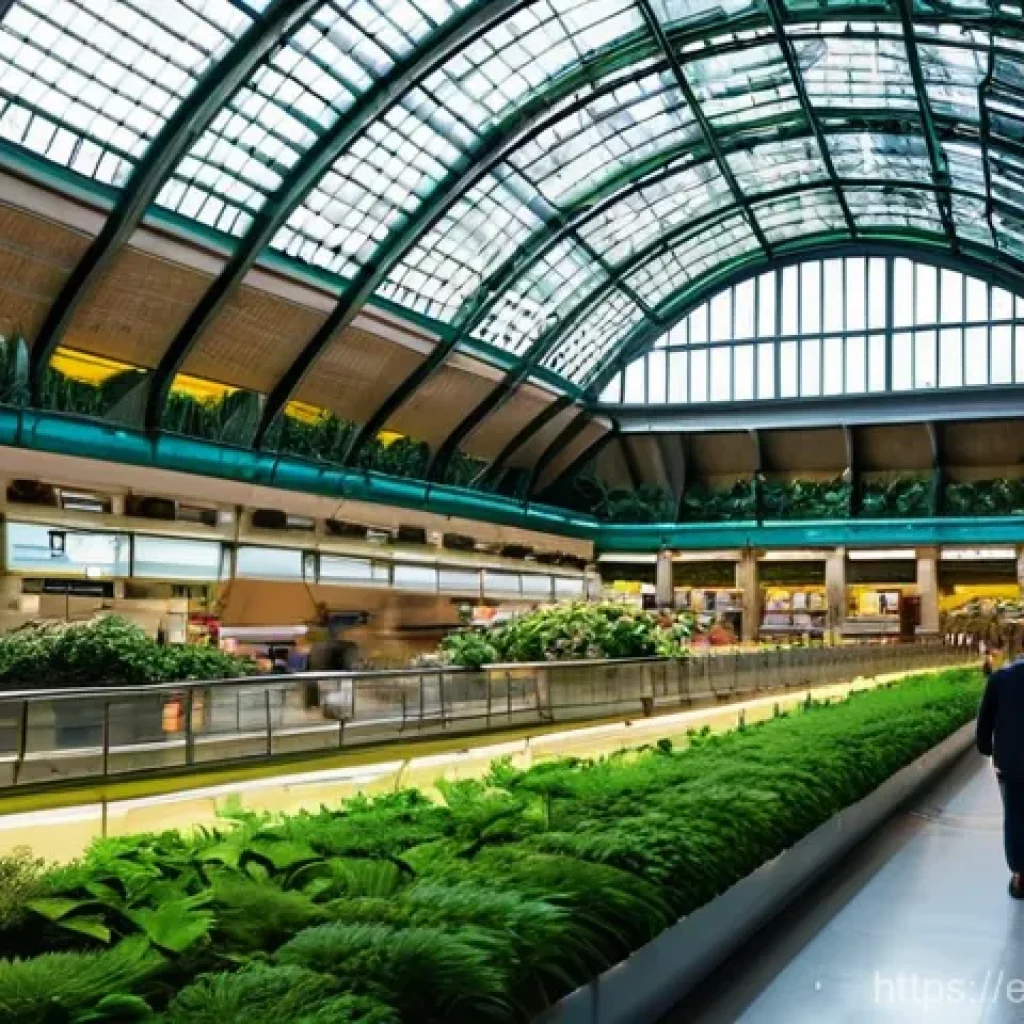 지하철 아트와 교통 문화 - **Prompt 1: Madrid's Grand Tropical Oasis Station**
    A grand, spacious underground train station ...
