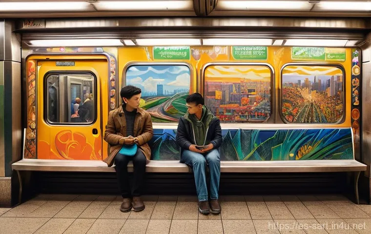 지하철 아트와 시민 참여 - Prompt 1: "Subway as a Vibrant Art Gallery"**